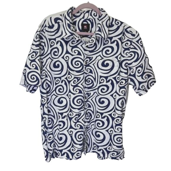Quiksilver Other - Quiksilver Men's Size XL Wave Spiral Aloha Short Sleeve Shirt Top Whimsical